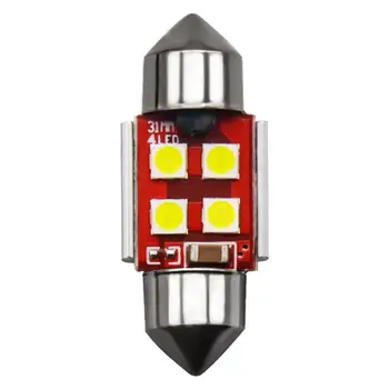 

4 Pcs Led Festoon 3030 6SMD Car License Plate Red Bulbs C5W 4 Leds Dome Reading White Light 12V