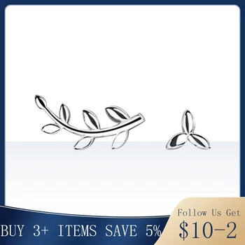 

Pandach Small Fresh Leaves & Branches Silver Earrings For Women Cute Little Earrings For Women Birthday Party Gift E236