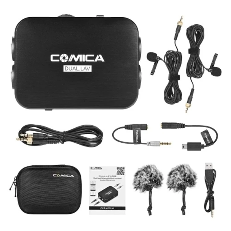

Comica Dual.Lav-D03 Dual-Head Lavalier Condensor Mic for Canon Nikon Sony Dslr Camera Camcorder Pc for Iphone 6 Android Smartp
