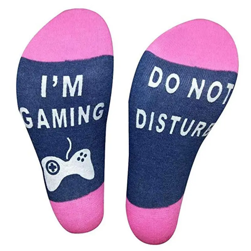 7 Colors Do Not Disturb I Am Gaming Words Letters Unisex Novelty Funny Cotton Socks Gift
