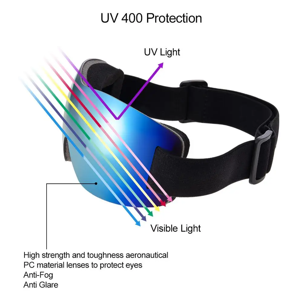 Мужские и женские HD Лыжные очки UV400 противотуманные лыжные очки зимние ветрозащитные очки для сноуборда лыжные очки для сноуборда
