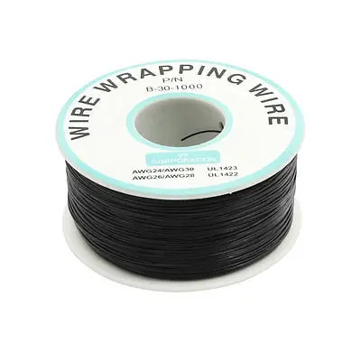 200 м 30AWG оловянный медный провод изоляции тест обертывание кабель рулон черный