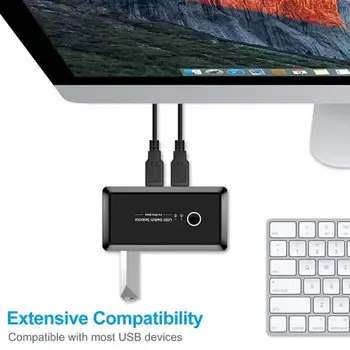 

4 in 2 Out USB 3.0 Switcher Sufficient Durability and Toughness Splitter Box HUB for Sharing Printer Keyboard Mouse Black Black