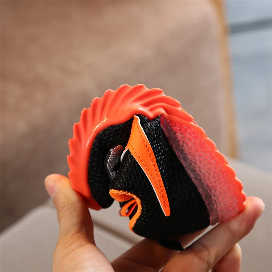 kids sneakers lights boys and girls mesh stitching breathable Led luminous running football sports shoes sneakers lights #40J30 (10)