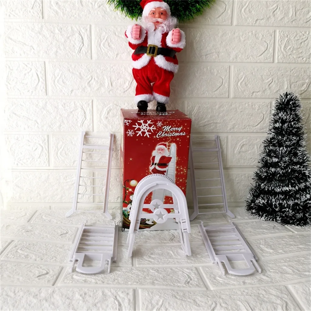 Веселое Рождественское украшение Санта-Клаус Электрический скалолазание Висячие Рождественские елочные украшения игрушки Новогодние подарки для детей M850