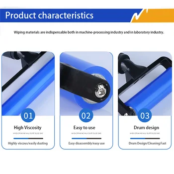 

Glue Silicone Rubber Pasting Roller Wheel Roller Anti-static Dust Removal Roller with Black Plastic Handle for PCB LCD SMT TN99
