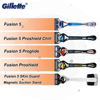 

Original Gillette Shaving Razor Fusion 5 Proglide Proshield Chill Skin Guard Straight Razor Handle With Replacement Razor Blades