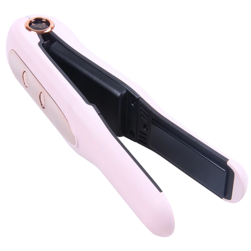 

2 In 1 Mini Wireless Usb Rechargeable Hair Straightener Curler 3D Floating Flat Iron Double Heating Plate Hair Curling