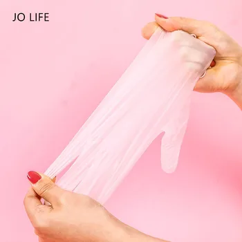 

JO LIFE 100pcs/set Disposable PVC Protection Gloves Thicken Oil-Proof Transparent Baking Tool Extractable Glove