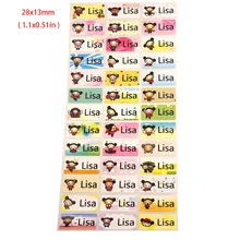Китайская Кукла персонализированные имя стикер для канцелярских товаров шаблон пользовательские наклейки s водонепроницаемый тег этикетка детский сад Скрапбукинг