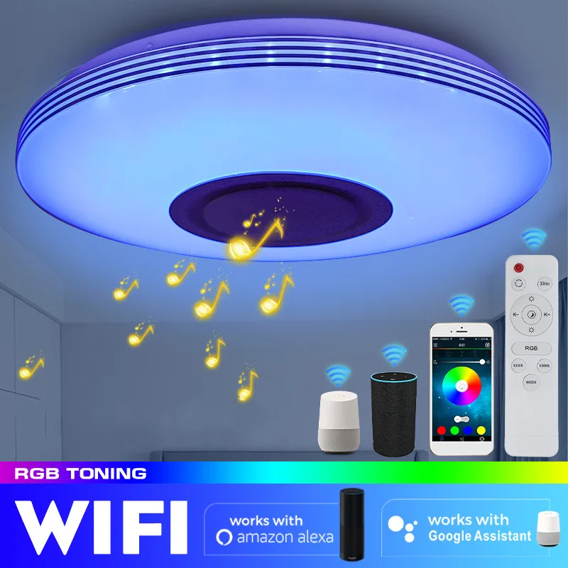 Современный потолочный светодиодный RGB светильник домашнее музыкальное