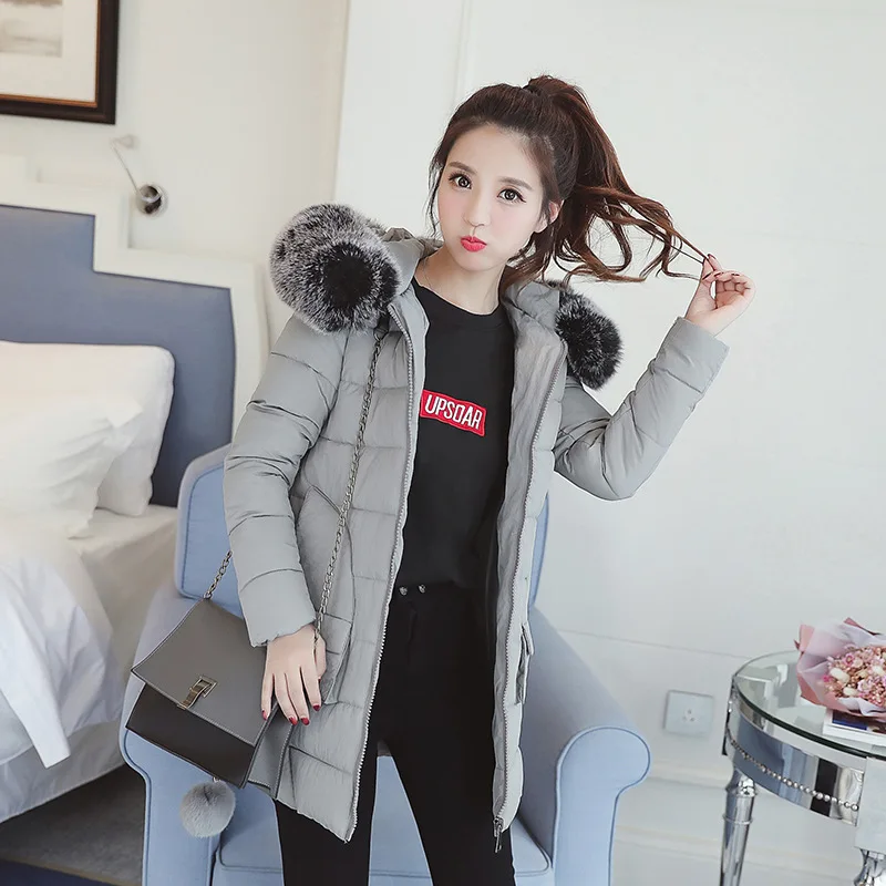 

Photo Shoot Winter 2017 New Style Women's Mid-length Korean-style Cotton-padded Jacket Soft Girl Students Cotton Coat WOMEN'S Dr