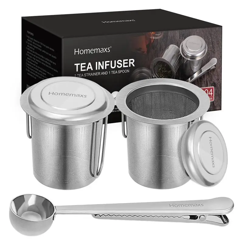 

HOMEMAXS Extra Fine Stainless Steel Tea Infuser Mesh Strainer Large Capacity Filter For Infusing Steeping Loose Tea