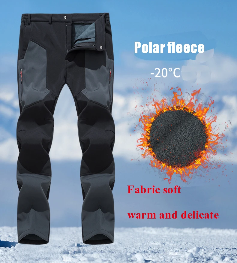 Description Picture 5 of itemNUONEKO-Men's Waterproof Thermal Trousers, Fleece Pants, Breathable, Warm, Outdoor, Hiking, Tourism, Camping, Trekking, Winter