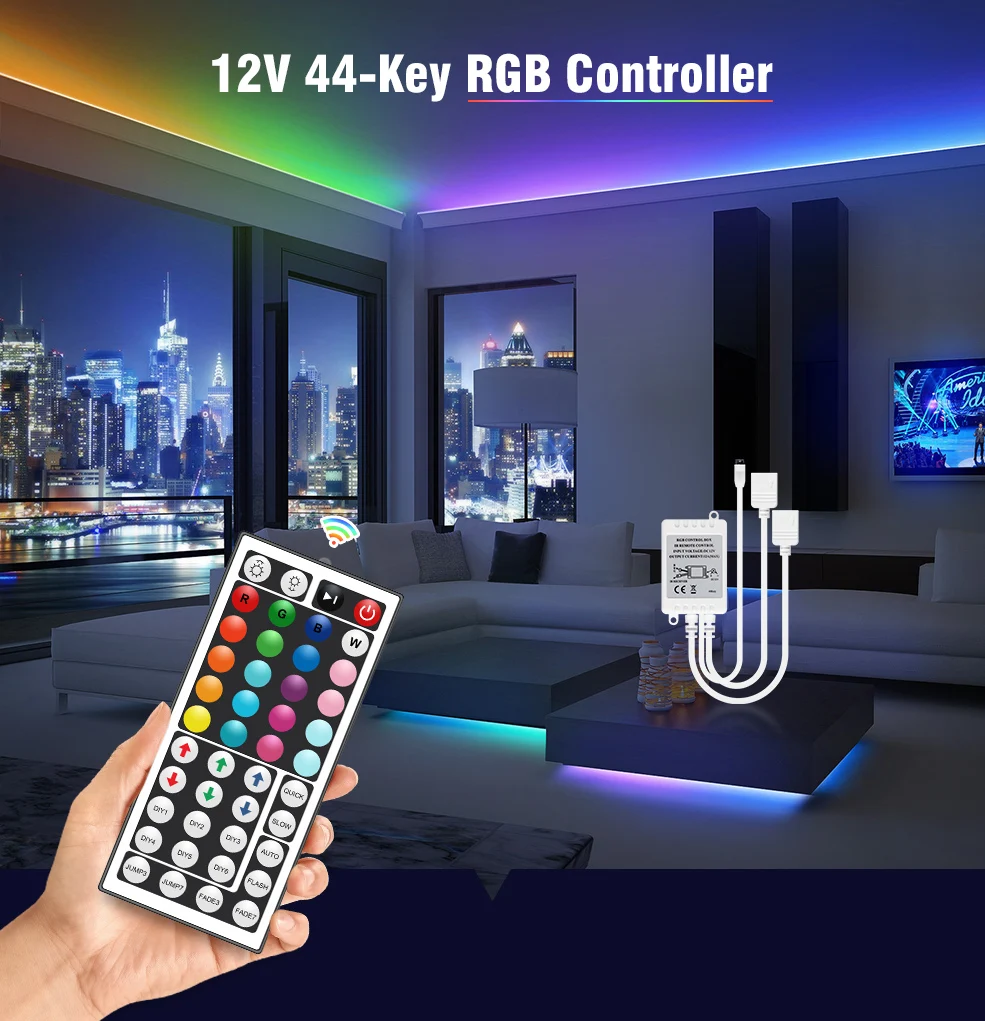 LED Controller 44 Keys LED IR RGB Controler LED Lights IR Remote Dimmer Control Box DC12V 6A For RGB 3528 5050 LED Strip