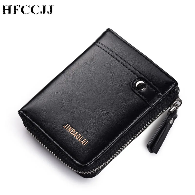 

NEW Wallet Brand Short Men's Wallets PU Leather Male Purse Card Holder Wallet Fashion Men Zipper Wallet Men Coin HC191