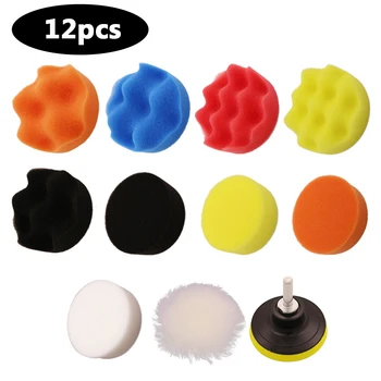 

(12-piece set)car polishing disc self-adhesive polishing set sponge wheel wool wheel polishing Hand Tool Kit For Car Polishing