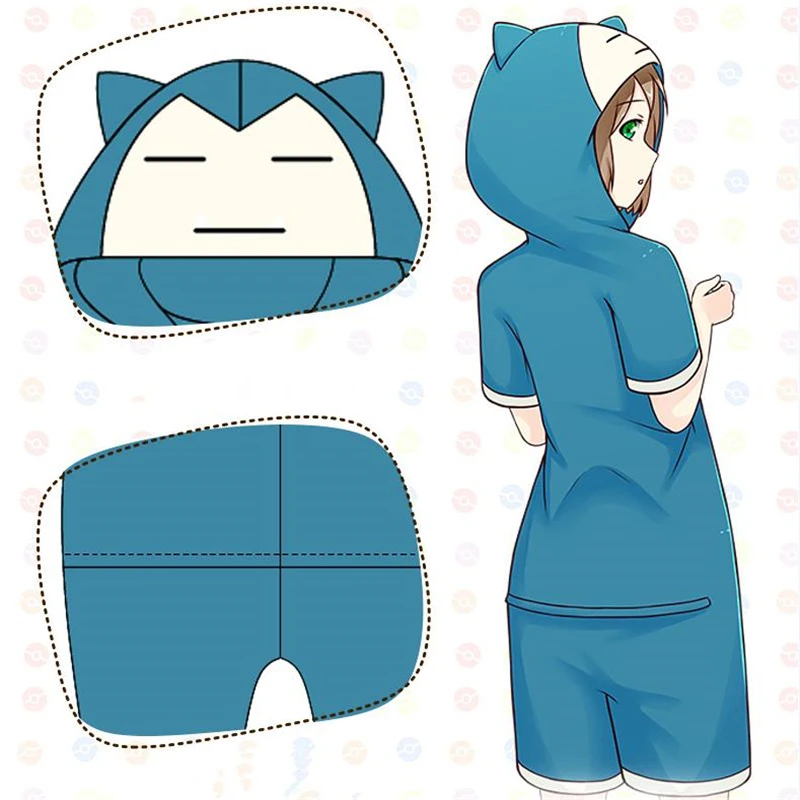 Аниме Покемон милый Snorlax Косплей костюмы комбинезоны пижамы повседневная домашняя одежда для сна Одежда для влюбленных подростков подарок