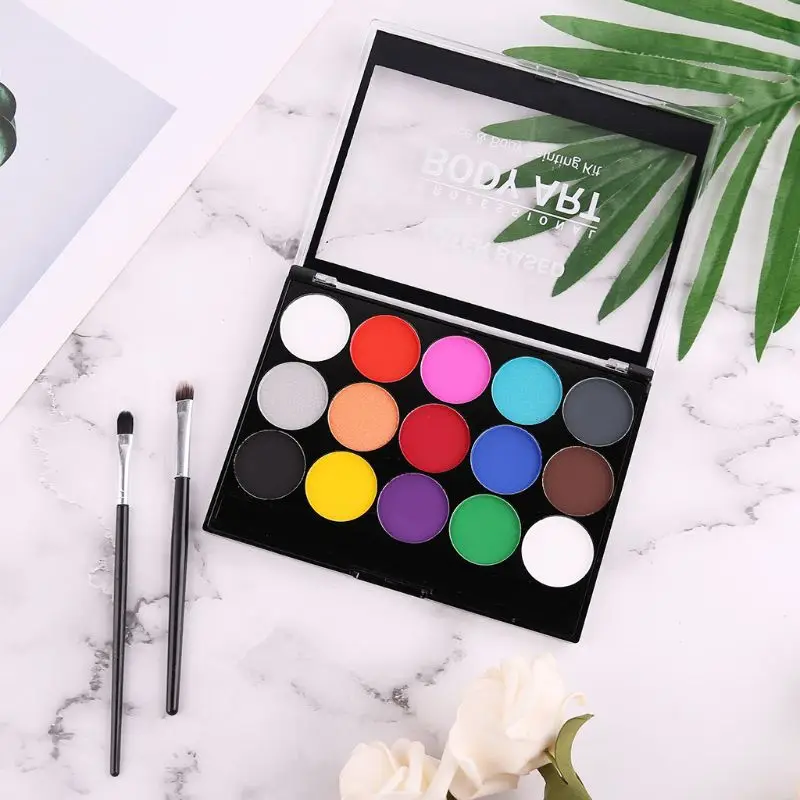 

15Colors Non Toxic Water-soluble Body Pigments Makeup Face Painting Kit Template
