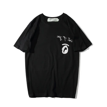 

Men's T-Shirts New 2021 Arrow Printed Short Sleeve OFF Tshirts Unisex Summer Hip Hop Casual 100% Cotton Tops Tees Streetwear