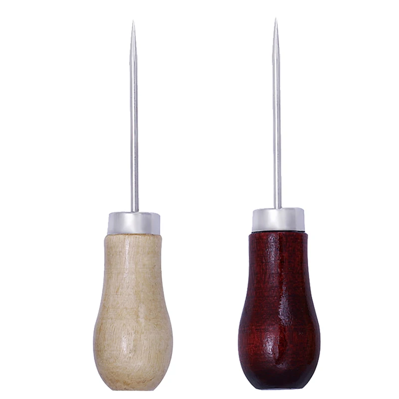 LMDZ 1 PCS Gourd Shape Leather Craft Cloth Wood Handle Scratch Awl Tool Pin Punching Tools For craft | Дом и сад