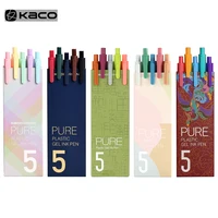 KACO Sign Pen Gel Pen 0.5mm Refill Smooth Ink Writing Durable Signing Pen 5 Colors Vintage Color Macarons Pens Gift Set 1