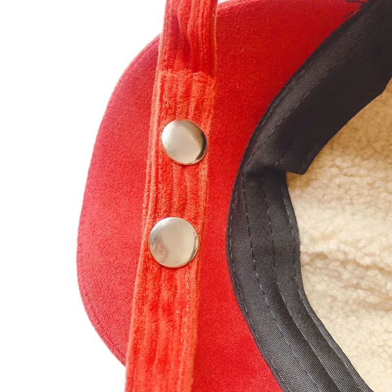 Fashion Children\'s Unisex Bomber Hat Fashion Casual All-match Warm Corduroy Velvet Cartoon Patch Decoration Earmuffs Bomber Hat