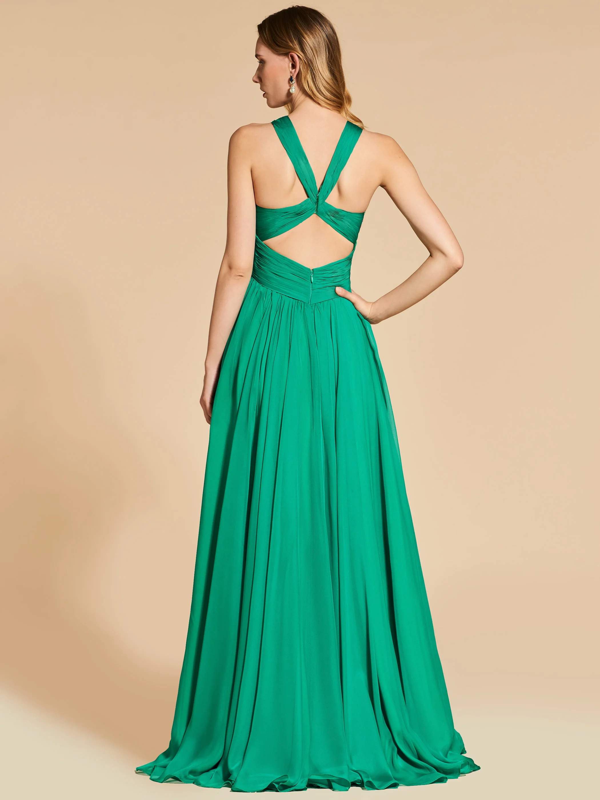 prom gowns A-Line Embroidery Scoop Empire Evening Dress green ball gown