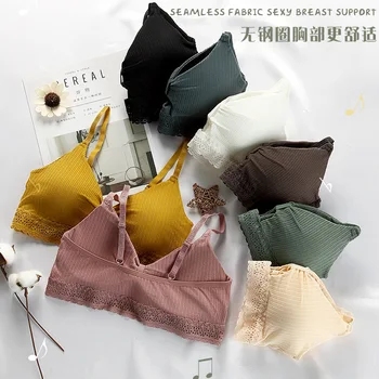 

Linbaiway Fashion French Bralette Push up Bra for Women Crops Tops Wire Free Women Lingerie Strapless Bra Adjustable Vest