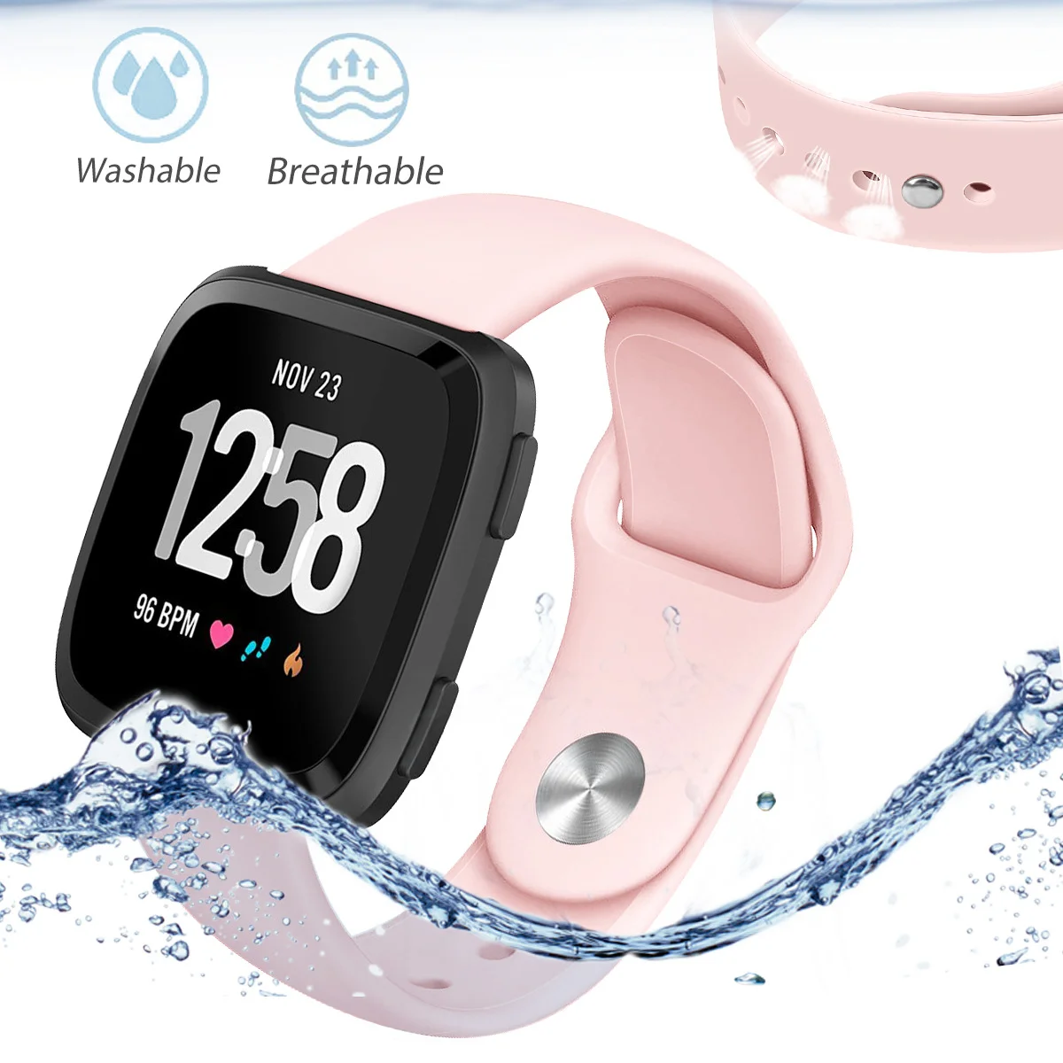 SHELKEE Сменные умные наручные часы ремешок для Fitbit Versa Смарт часы сплошной цвет обратная пряжка силиконовый ремешок