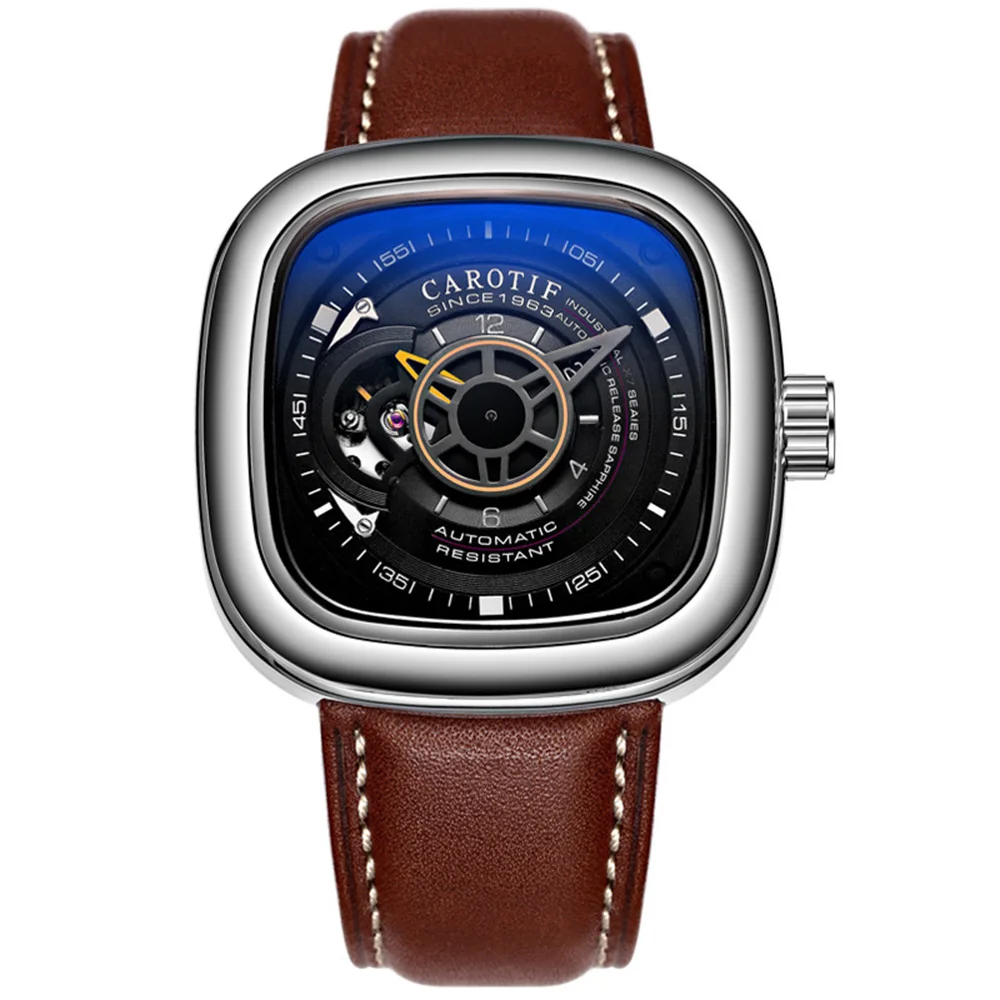 

New Genuine Leather Mens Waterproof Watches Top Brand Luxury Automatic Mechanical Fashion Watch Men Wirstwatch Tourbillon Reloj