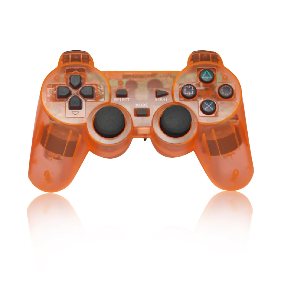Transparent Orange 2,4G беспроводной геймпад для sony Playstation 2 контроллер для PS2 консоль джойстик полное колебание Shock Joypad Беспроводное управление - Цвет: Transparent Orange