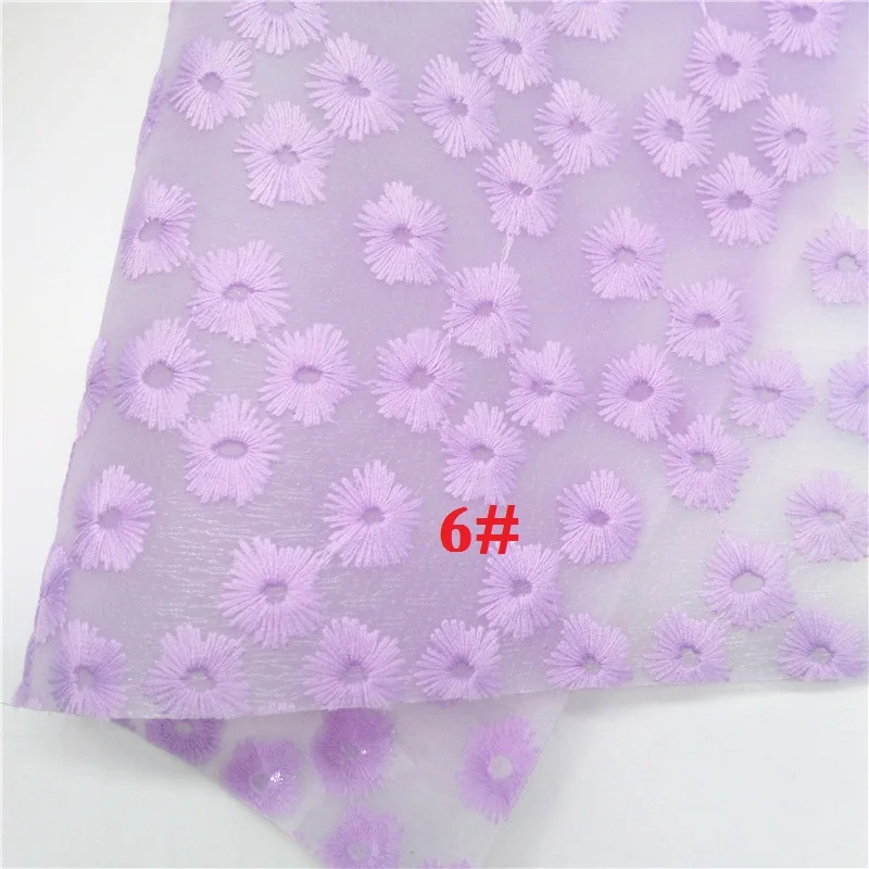6 Glitterwishcome 21X29 см A4 Размер Вышивка Цветы на чистой ткани листы для бантов, GM617A - Цвет: 6