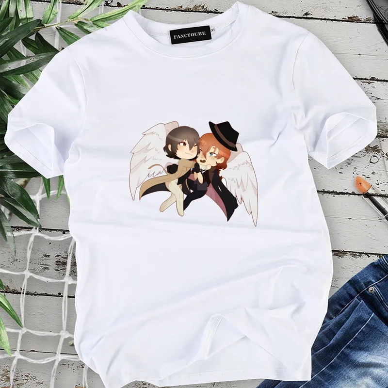 Camiseta femenina аниме Bungou бродячие собаки футболки для косплея Harajuku женские футболки с коротким рукавом и круглым вырезом Женские топы