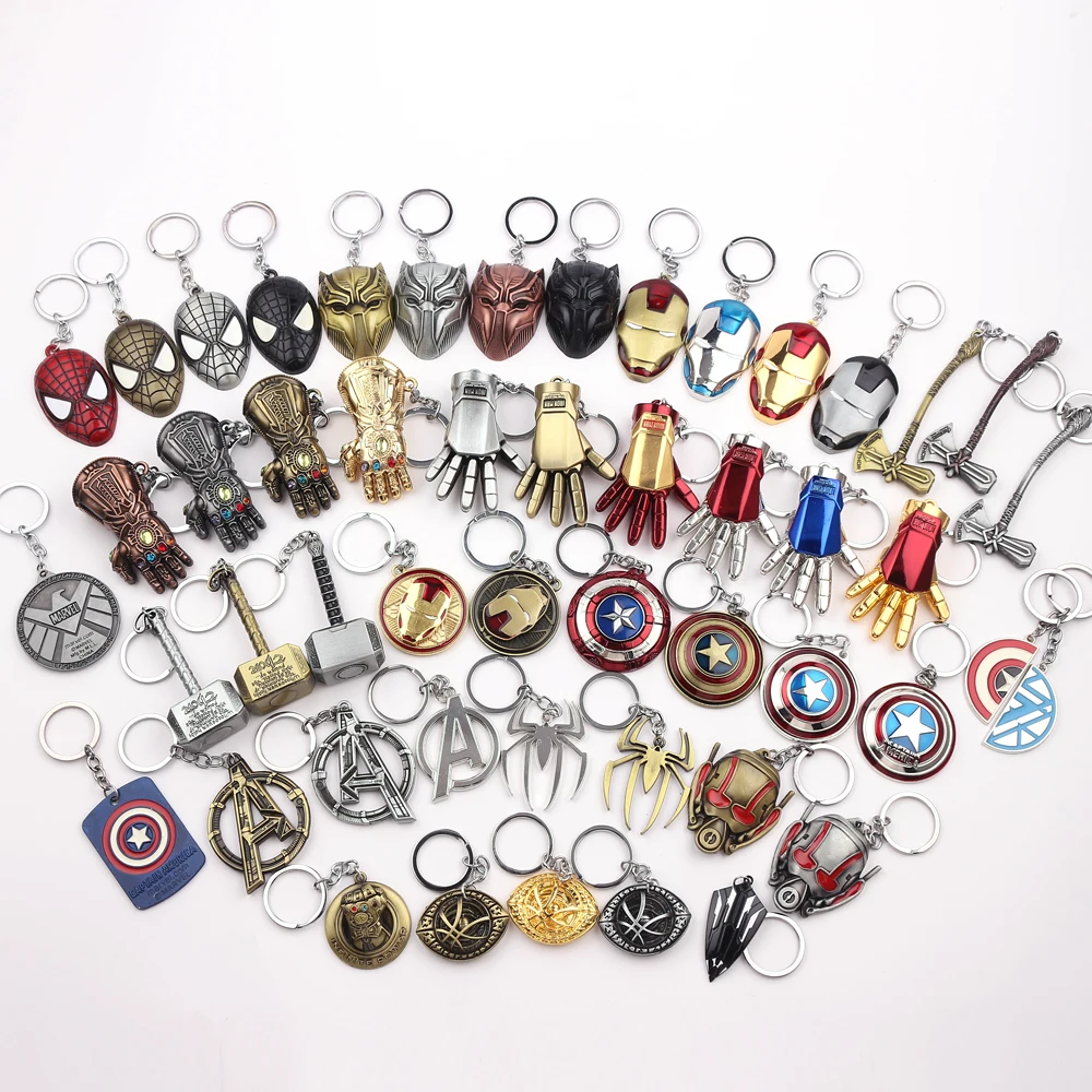 

Marvel SuperHeroe Keychain The Avengers Pendant Thor Hammer Keychains Letter A Keyring Porte Clef Chaveiro Iron Man Key Holder