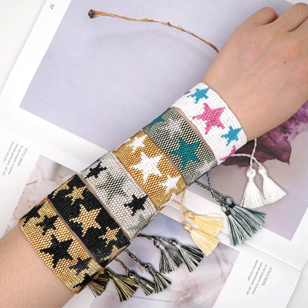 Go2boho браслеты со звездами для женщин ювелирные изделия Модные Миюки ткацкий