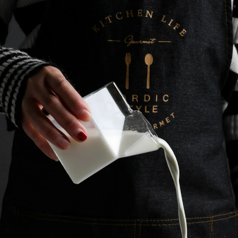 Молочная стеклянная бутылка креативная американская полпинта Creamer картонная