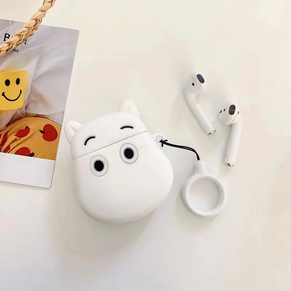 Силиконовый наушник 3D шоколадные бобы чехол для AirPods 2 Чехол милый Бегемот стежка медведь мультфильм крышка аксессуары для Apple Air Pods