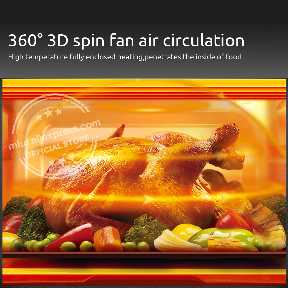 MIUI 10L/12.7QT электрическая воздушная фритюрница печь Turbostar Rotisserie Dehydrator светодиодный