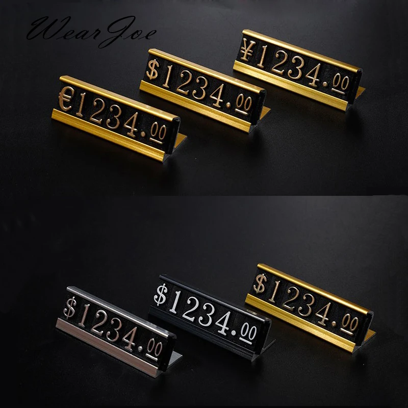 Price Tag Adjustable Counter Aluminum Tag Display Counter Jewelry