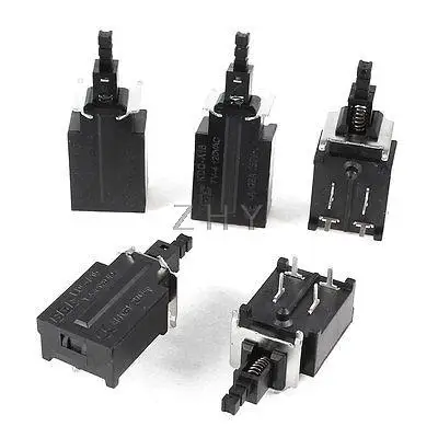 

5 Pcs AC 250V 4A 4 Pin 4P SPDT Latching Push Button Power Switch Lock KDC-A16
