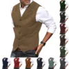 Casual Mens Brown Vest Silver Slim Fit V Neck Tuxedos School Party Green Waistcoat For Wedding Banquet Nightclub 1