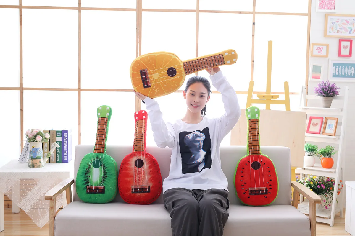 Model Guitar Fruit Cushion Watermelon Plush Toys Pajama Strip Pillow Birthday Gift Women's