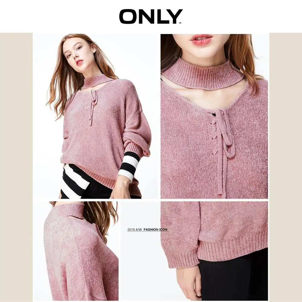 Cena Tylko damski luźny krój sznurowany z długimi rękawami | 119313531