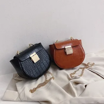 

Fashion crocodile pattern small square bag 2020 new bag female shoulder slung niche female bag leisure women handbags