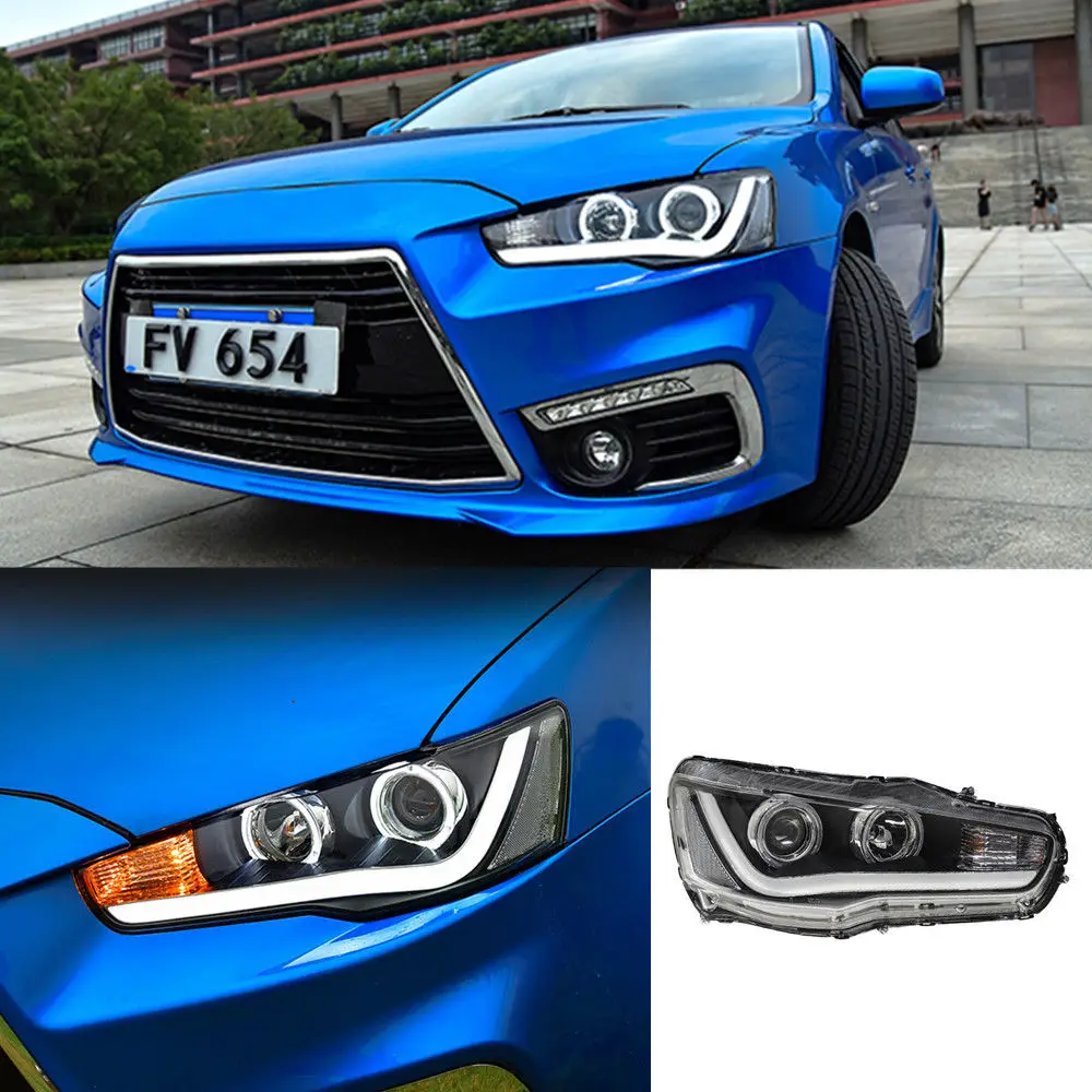 Передняя лампа ангельские глазки для Mitsubishi Lancer EX 2008 2015 светодиодные фары