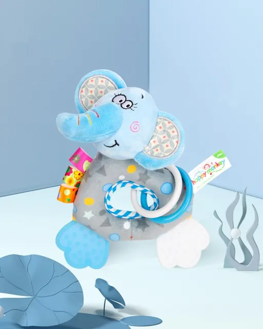 1Pcs Newborn Baby Plush Stroller Toys Baby Rattles Mobiles Cartoon Animal Hanging Bell Educational Baby Toys Baby Teether Rattle 01