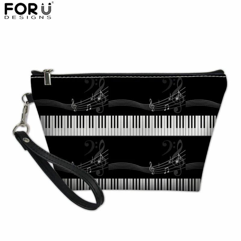 XM2179Z8 FORUDESIGNS Women Makeup Pouch Organizer Travel Toiletries Bag Piano Notes Waterproof Small Bags for Ladies Handbag Cosmetic Bag - Color: XM2179Z8
