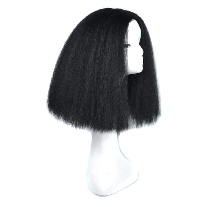 Afro Kinky Straight Short Bob Wigs (4)