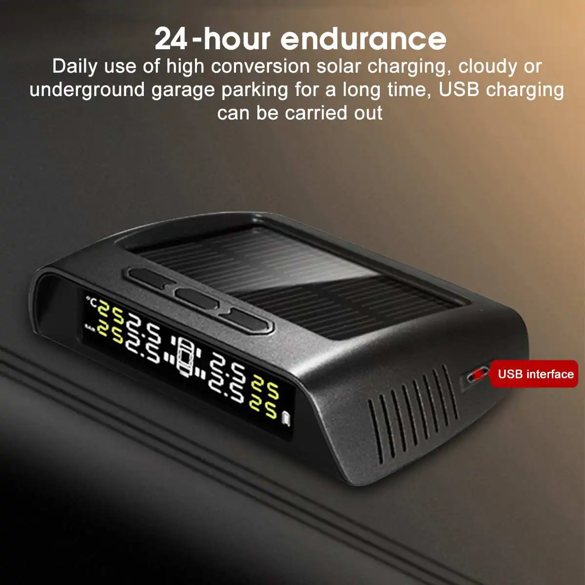 1 комплект беспроводной Солнечный TPMS система контроля давления в шинах ЖК-монитор сигнализация с 6 внешними датчиками автомобильные аксессуары Автомобильная безопасность